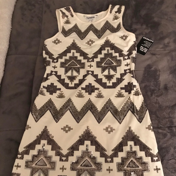 NWT Express Aztec Sequin Dress - Picture 4 of 8